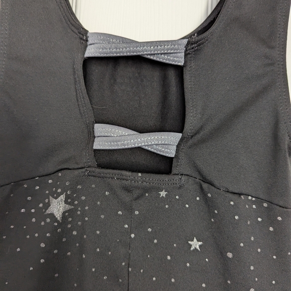 More Than Magic Black Leotard with Silver Accents Size 6/6X - Picture 7 of 10